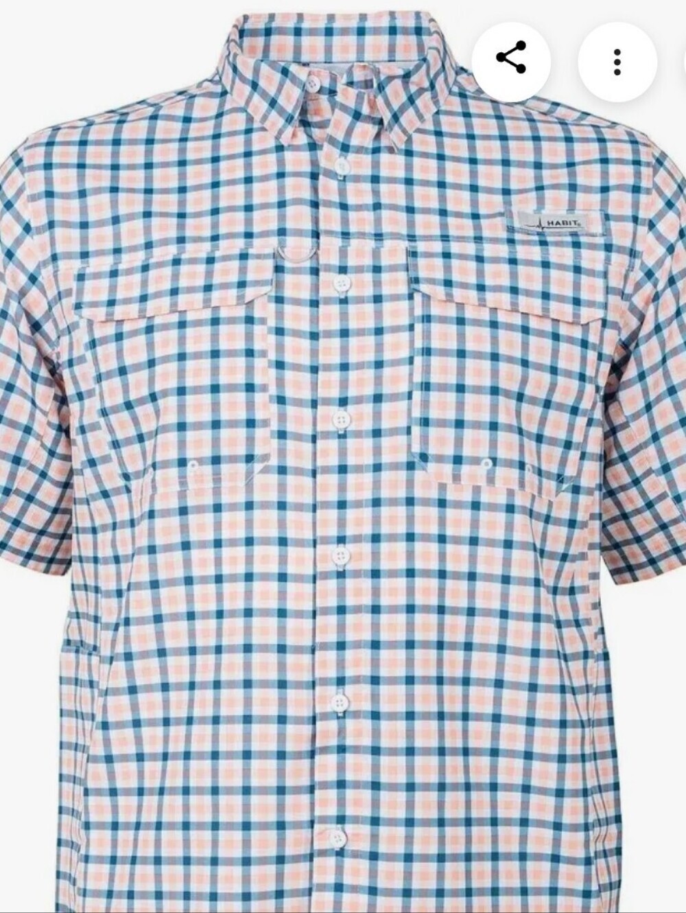 HABIT Mens Short Sleeves White-Blue Plaid Shirt Size XL